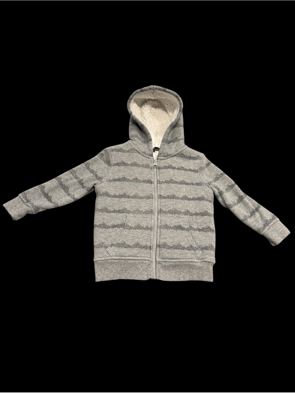 Sherpa Mountain Design Zip-Up Hooded Jacket/Sweatshirt